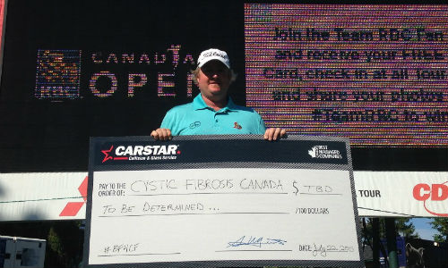 PGA golfer Brad Fritsch has partnered with CARSTAR to raise funds for CF. CARSTAR will donate $1,000 for every birdie Fritsch makes throughout the tournament.