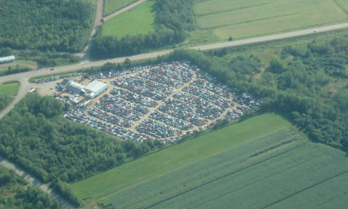 An aerial view of Maritime Auto Parts.