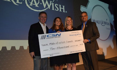 The conference also included the presentation of a $10,000 donation to Make-A-Wish Canada on behalf of CSN Collision Centres.