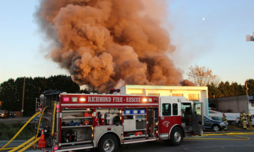 Richmond Continental Auto was the scene of a fire recently, with one eyewitness saying flames had come from the back of the facility.