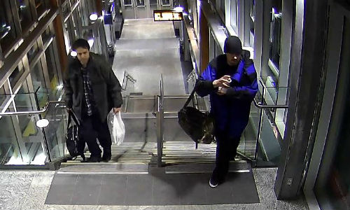 Calgary Police Service has released this photo of two men suspected of being involved in a hate-motivated act of vandalism. A car that was damaged during the act was later repaired by a local Craftsman Collision, free of charge.