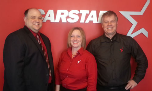 CARSTAR Southbank Appraisal franchise partners. From left: Guy Parker, Dealer Principal; Louise Michaud, Collision Manager and Paul Monette, Glass Manager.