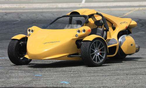 The T-Rex from Campagna Motors. Ontario has recently enabled drivers to register three-wheeled vehicles in the province.