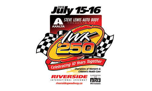 The 10th anniversary logo of the IWK 250 Presented by Steve Lewis Auto Body.
