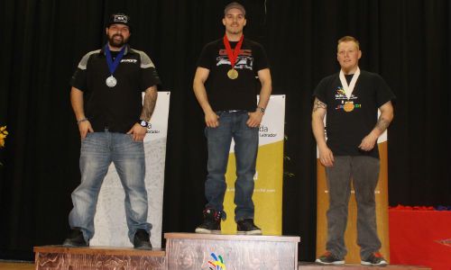 Brandon Drover (centre) was the Gold medal winner. Jonathan Payne (left) took the Silver, and Robert Hulan was awarded the Bronze.