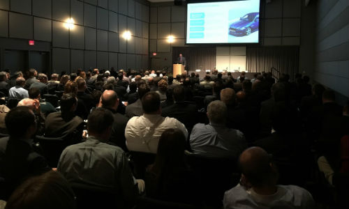 One of the sessions from the 2015 event in Deaborn. The IABC draws together engineers, researchers and executives to examine the latest advances in automotive body design.
