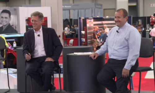 John Van Alstyne, CEO and President of I-CAR, and Josh McFarlin, I-CAR Director of Curriculum & Product Development at the launch of the Production Management curriculum at NACE 2015. I-CAR's NACE 2016 lineup will take place at the I-CAR Main Stage, I-CAR's Booth (#679) and in I-CAR classrooms.