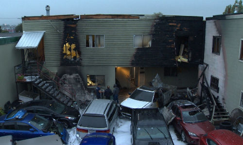 A fire that caused approximately $230,000 worth of damage at Gurmail Auto Body is currently under investigation. Photo by CTV Vancouver Island.
