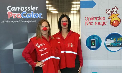 Mary Jayn de Villers and Melissa Murphy of Carrossier ProColor show their support for Operation Red Nose. Carrossier ProColor has recently announced it has entered into partnership with the organization to discourage impaired driving.