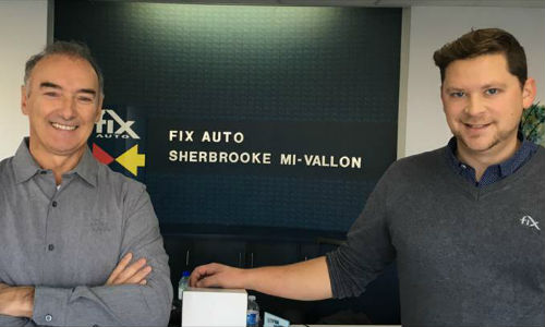 Michel Véronneau, Fix Auto Sherbrooke Mi-Vallon’s owner, and Francis Boulanger, Shop Director.