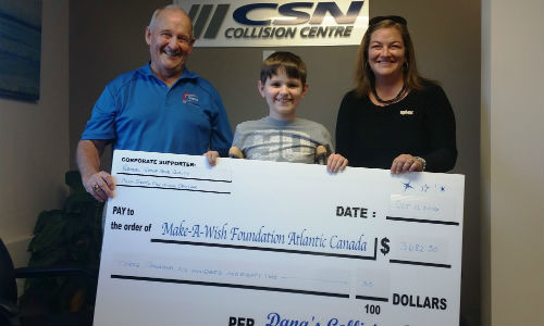 From right: Dana Alexander, CSN- Dana’s; Jack Leifso (Make-A-Wish Canada recipient) and Michelle Roy, ReMAX Group For Realty.