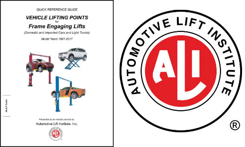 ALI’s revised 2017 lifting points guide includes information on 2017 model year vehicles, as well as a new section on safe lifting suggestions.