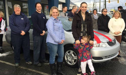 Megan Voth and her daughter have received a refurbished vehicle, thanks to the efforts of Fix Auto Chilliwack and other local businesses.