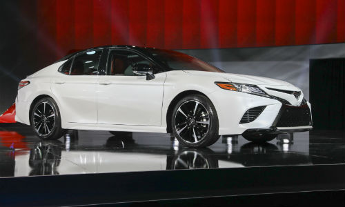 The new 2018 Camry was unveiled at NAIAS. The vehicle has an aluminum hood, but otherwise depends on high-strength steel for lightweighting. The new car will also be available with a two-tone paint job.