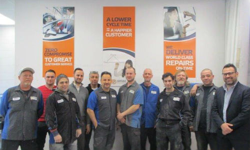 Some of the team members from Prochilo Brothers Auto Collision. All three of the company's facilities have recently been recognized by Honda ProFirst.