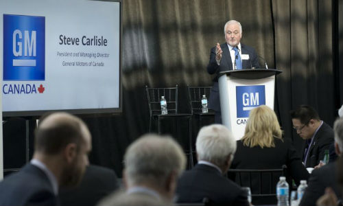 GM Canada President and Managing Director, Steve Carlisle, at the recent meeting of the Business council of Canada, held at GM's Canadian Technical Centre - Markham Campus. GM uses the centre to research AV technology.