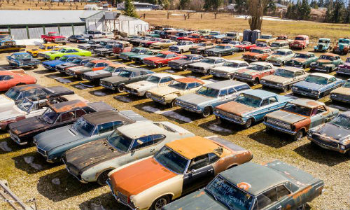 Got $1.45 million burning a hole in your pocket? Over 340 vintage vehicles, plus five acres of land a number of buildings could be yours!