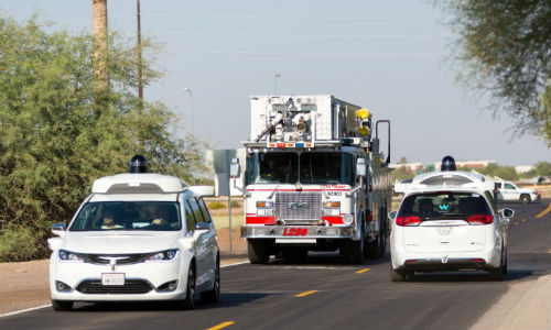 Waymo is working with emergency services in Chandler, Arizona, to teach its software what to do when a fire truck, police car or ambulance comes up behind it or passes it on the road.