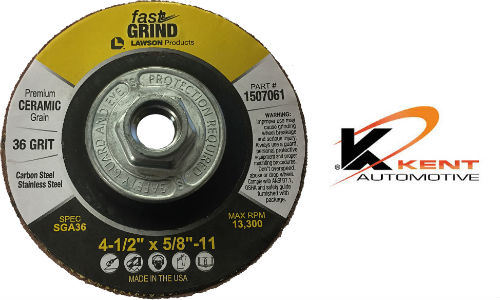 The new Fasttt-Grind Ceramic Grinding Discs from Kent Automotive. According to the company, the new discs are both thinner and lighter than traditional grinding discs.