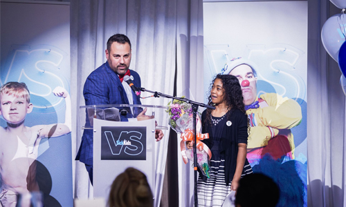 Paul Prochilo honouring SIckKids ambassador, Anisa Ashe at the recent Children on the Rise Gala. The gala helped raise over $50,000 for the new SickKids hospital.