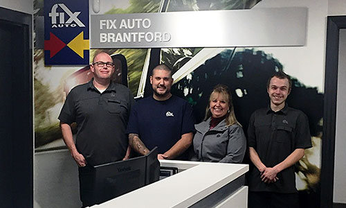Joe Piercey and the new Fix Auto Brantford team.