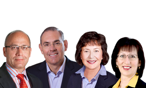 From Left: Sean Murphy, President, Lloyd’s Canada; Rowan Saunders, President, CEO, Economical Insurance; Lynn Oldfield, President, CEO, AIG Canada; Heidi Sevcik, President, CEO, Gore Mutual Insurance Company.