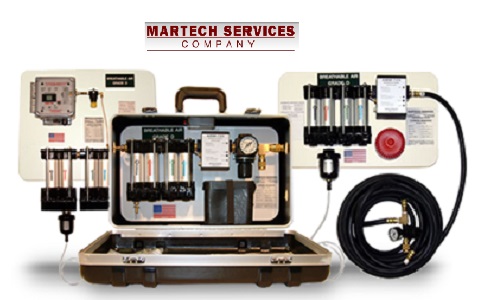 The Quality Air Breathing System from Martech is said to provide air for up to fourteen workers and can be customized to fit particular facility designs.