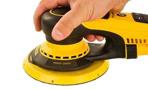Finnish manufacturer Mirka's new DEROS orbital sander. While it may be small, it packs a mighty punch!