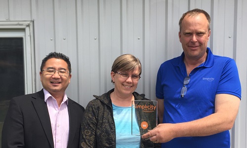 Left to right: Greg Taba, business development manager, Simplicity Car Care, Jane Schalk, Peter Schalk, Simplicity Car Care Aylmer.