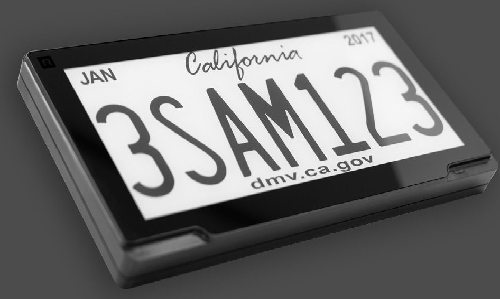 California introduced new digital licensee plates. The plates are made by a company called Reviver Auto.
