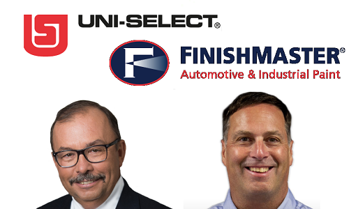 Uni-Select interim head André Courville with Chris Adams, FinishMaster's new president.